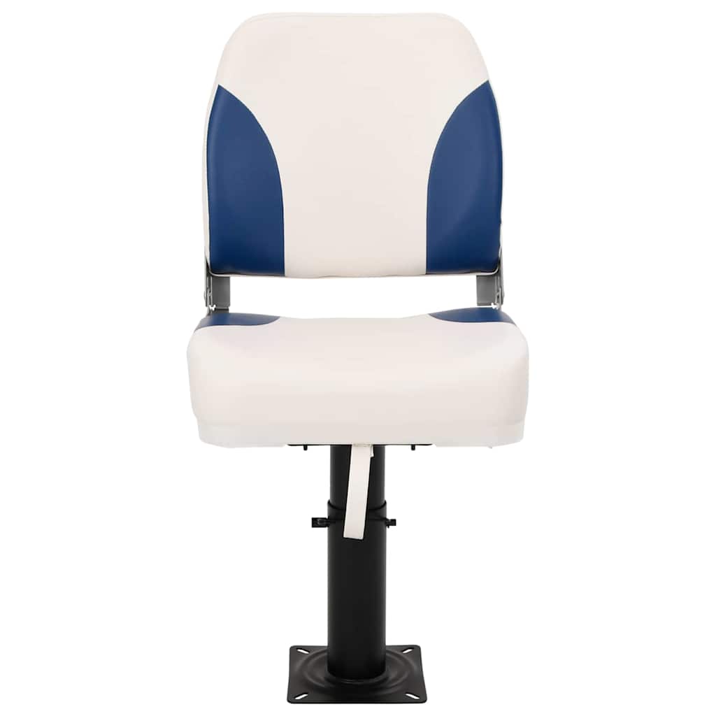 Set di 2 Sedili Pieghevoli per Barca Blu e Bianco 41x36x48 cm