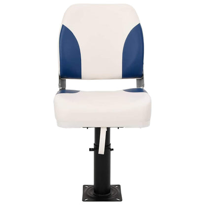 Set di 2 Sedili Pieghevoli per Barca Blu e Bianco 41x36x48 cm
