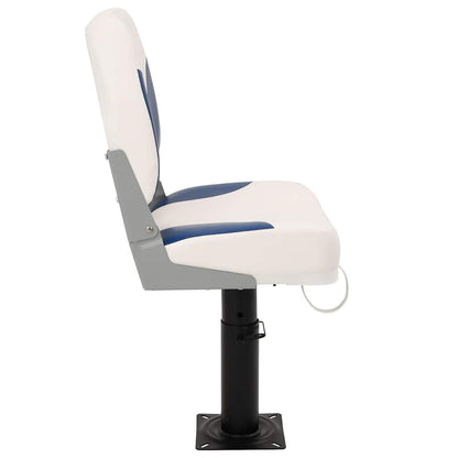 Set di 2 Sedili Pieghevoli per Barca Blu e Bianco 41x36x48 cm
