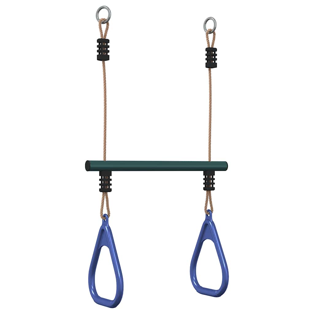 Barra Trapezio con Anelli per Bambini Blu e Verde in Acciaio | homemem39