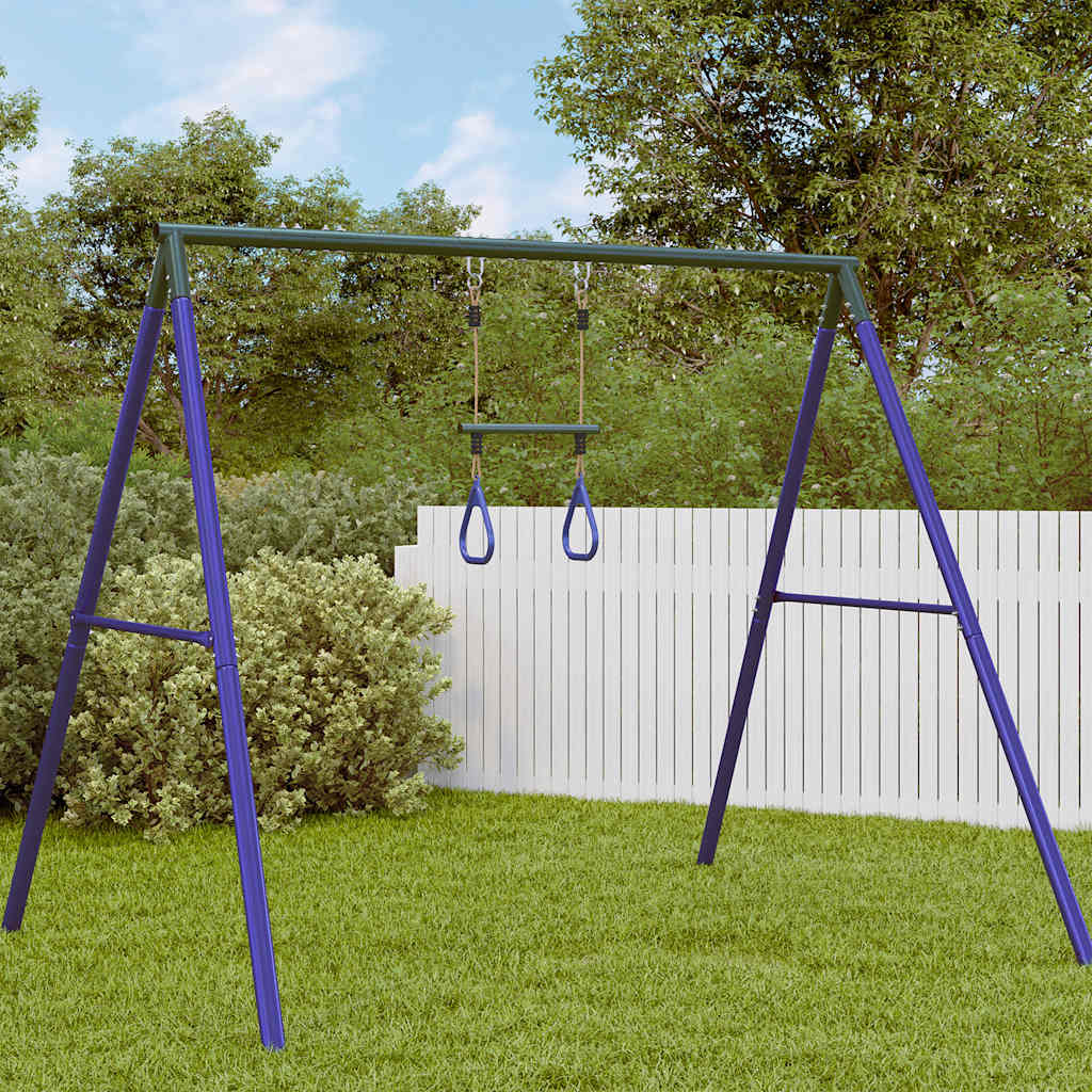 Barra Trapezio con Anelli per Bambini Blu e Verde in Acciaio | homemem39