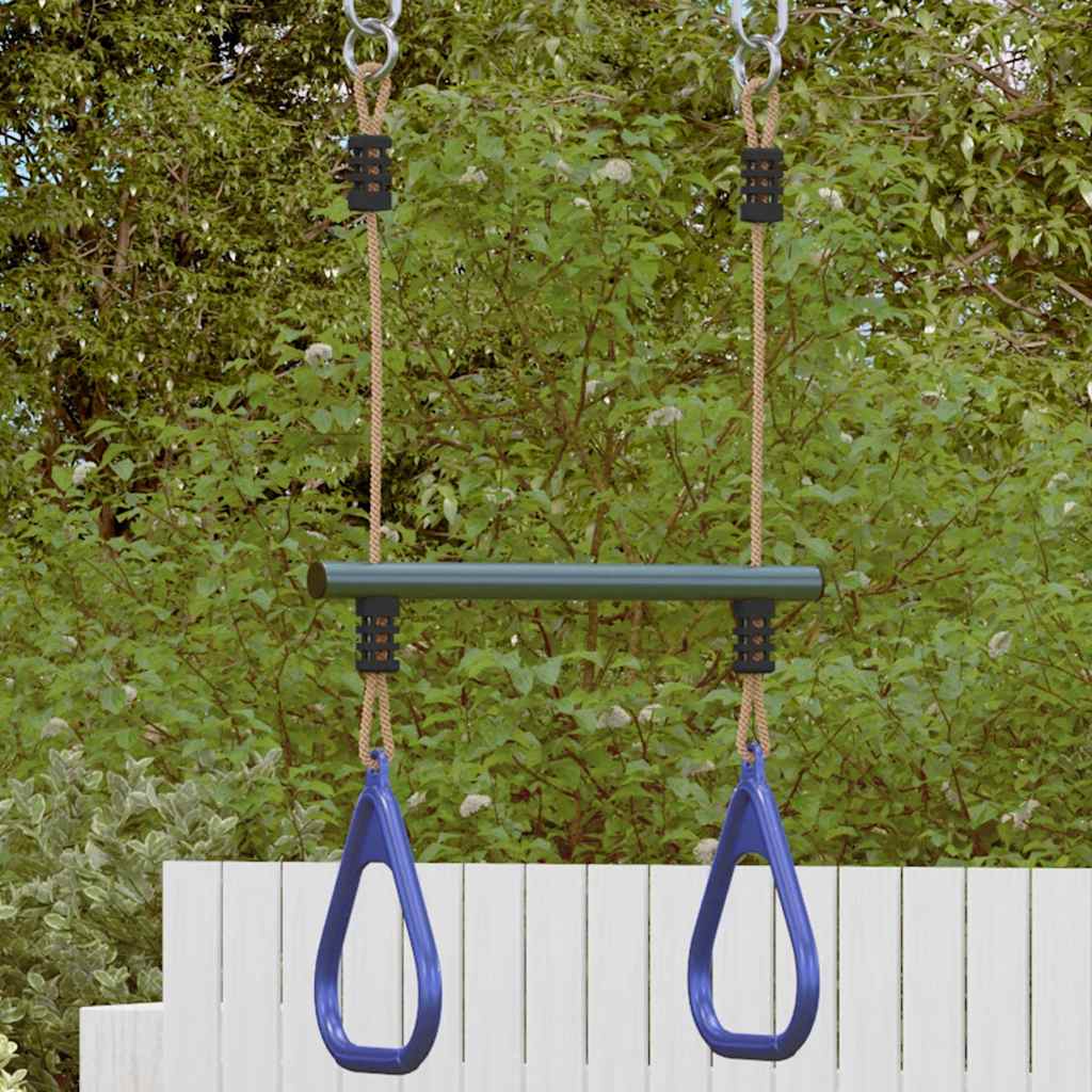 Barra Trapezio con Anelli per Bambini Blu e Verde in Acciaio | homemem39
