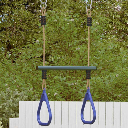 Barra Trapezio con Anelli per Bambini Blu e Verde in Acciaio | homemem39