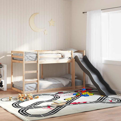 Letto a Castello Scivolo e Scala 80x200 cm Legno Massello Pino