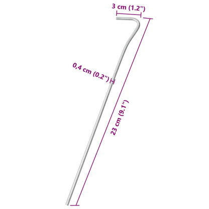 Picchetti per Tenda 25 pz 23 cm Ø4 mm in Acciaio Zincato