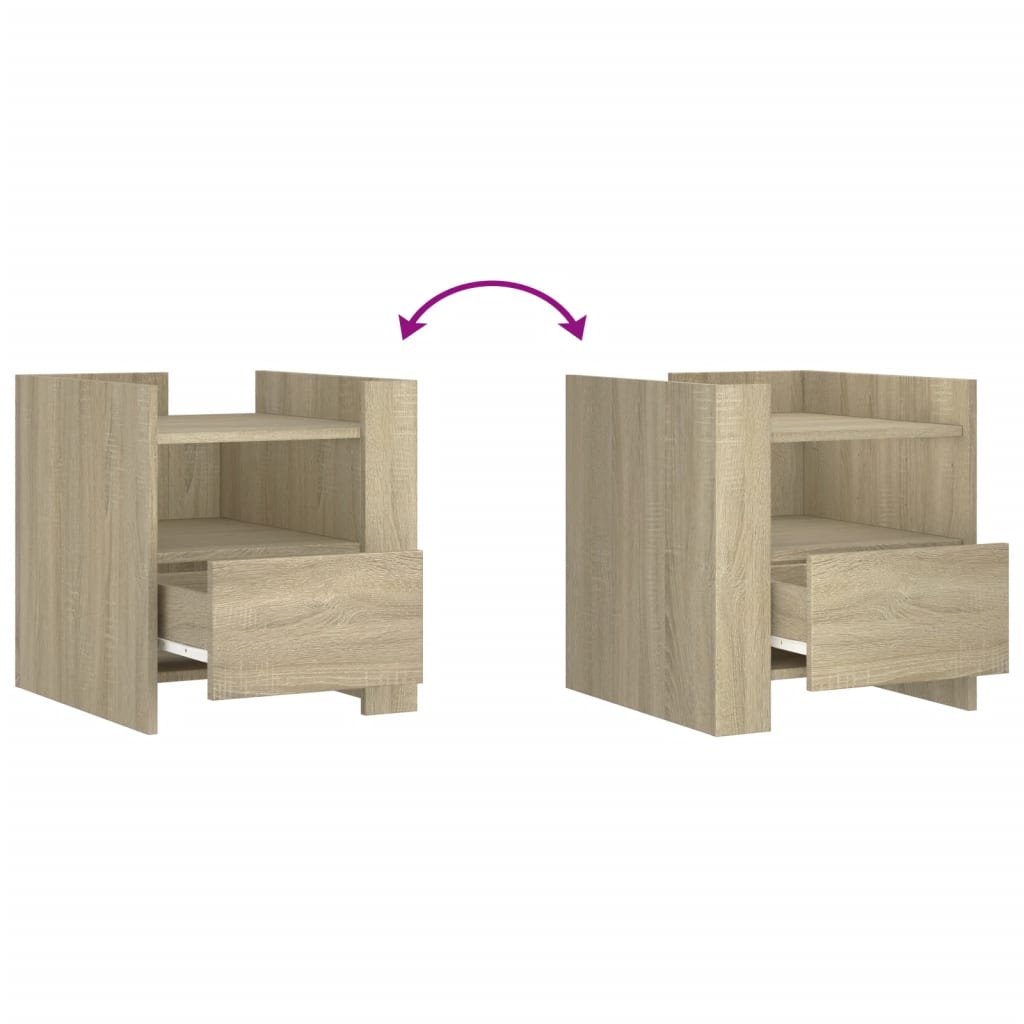 Comodino Rovere Sonoma 45x50x50 cm in Truciolato - homemem39