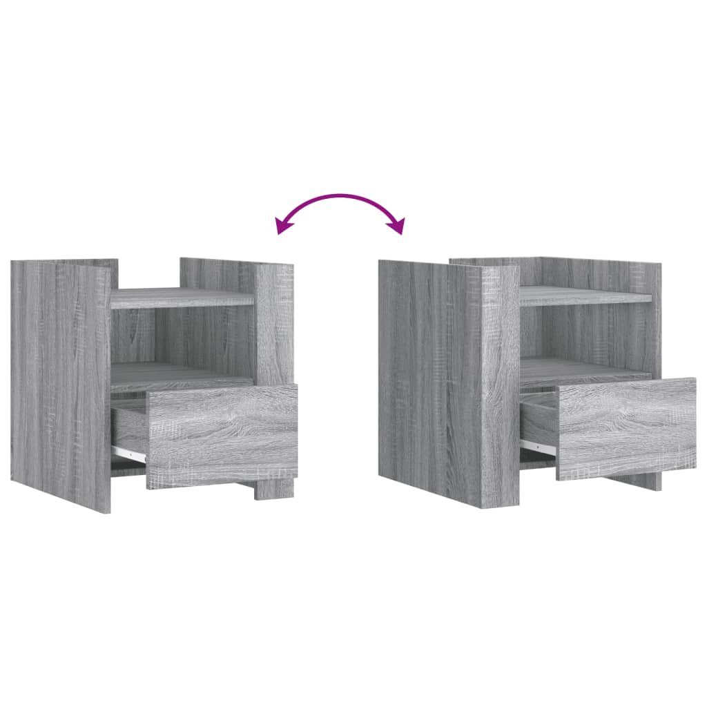 Comodino Grigio Sonoma 45x50x50 cm in Truciolato - homemem39