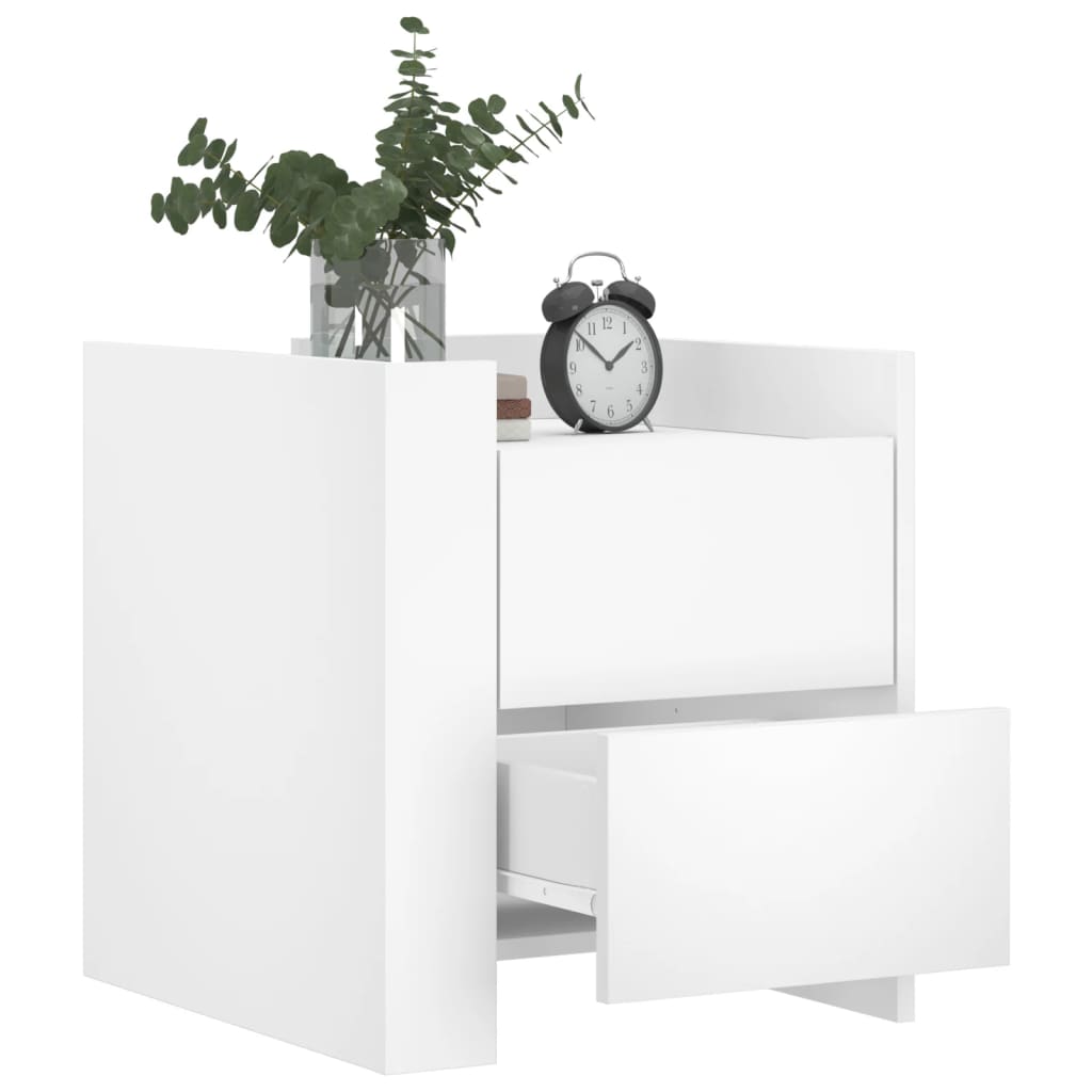 Comodino Bianco 45x50x50 cm in Truciolato - homemem39