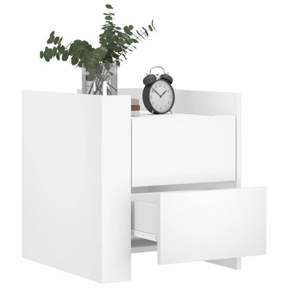 Comodino Bianco 45x50x50 cm in Truciolato - homemem39