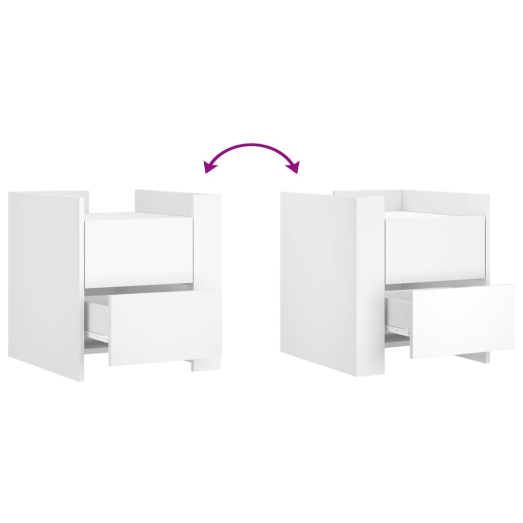 Comodino Bianco 45x50x50 cm in Truciolato - homemem39