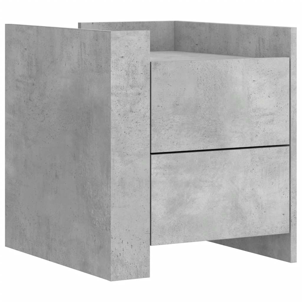 Comodino Grigio Cemento 45x50x50 cm in Truciolato | homemem39
