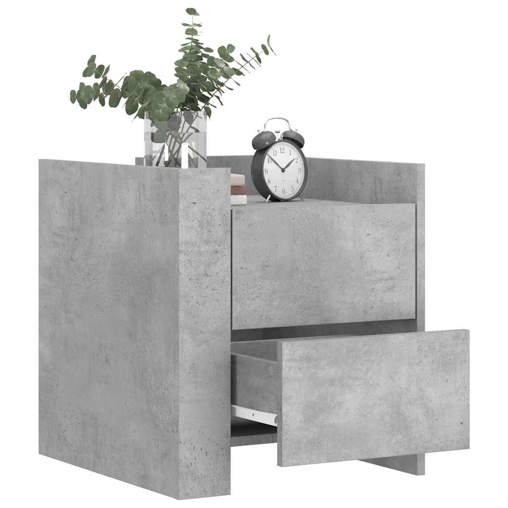 Comodino Grigio Cemento 45x50x50 cm in Truciolato | homemem39