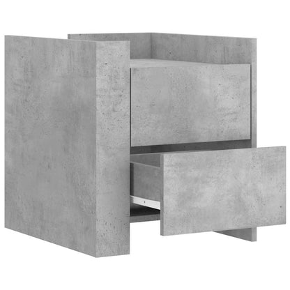 Comodino Grigio Cemento 45x50x50 cm in Truciolato | homemem39