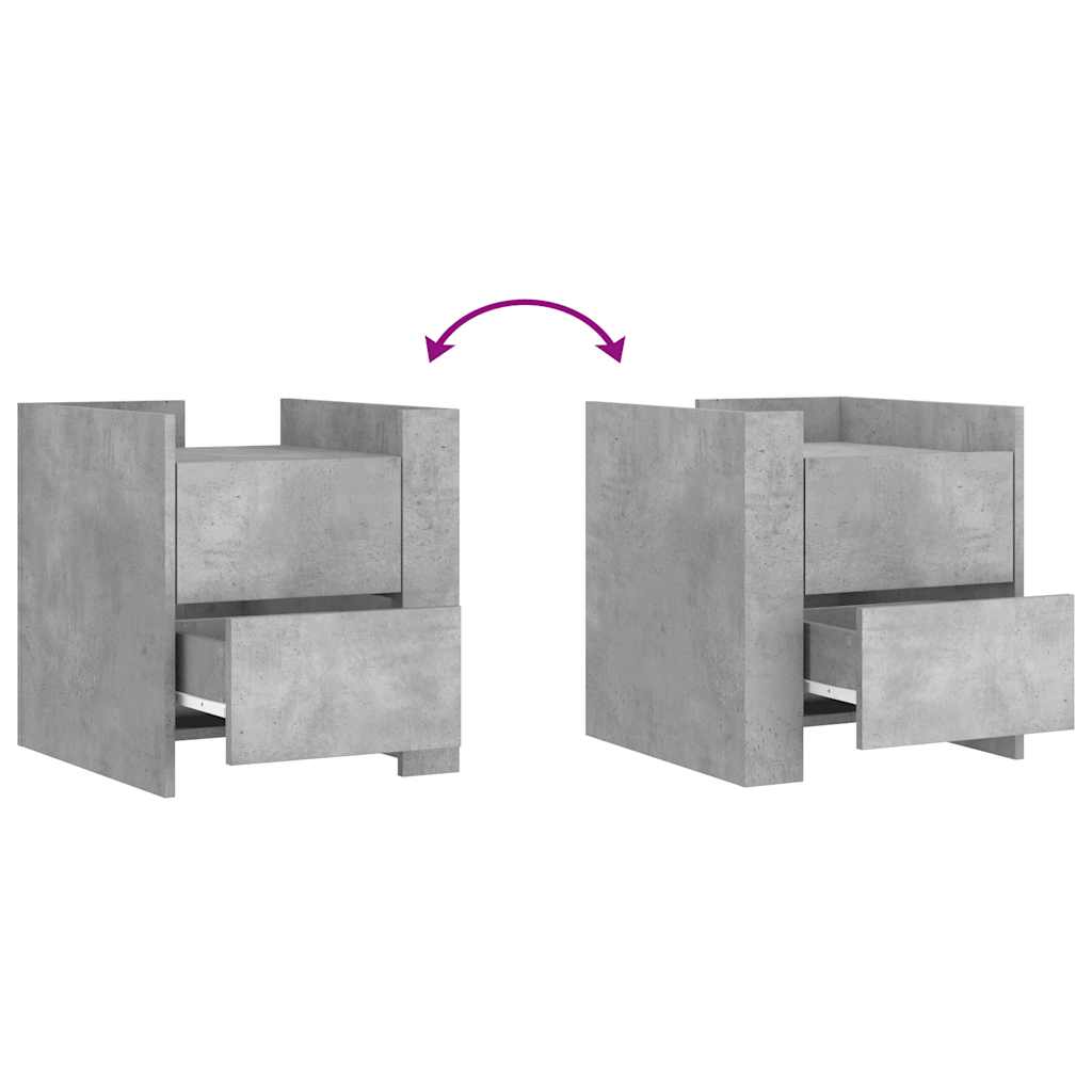 Comodino Grigio Cemento 45x50x50 cm in Truciolato | homemem39