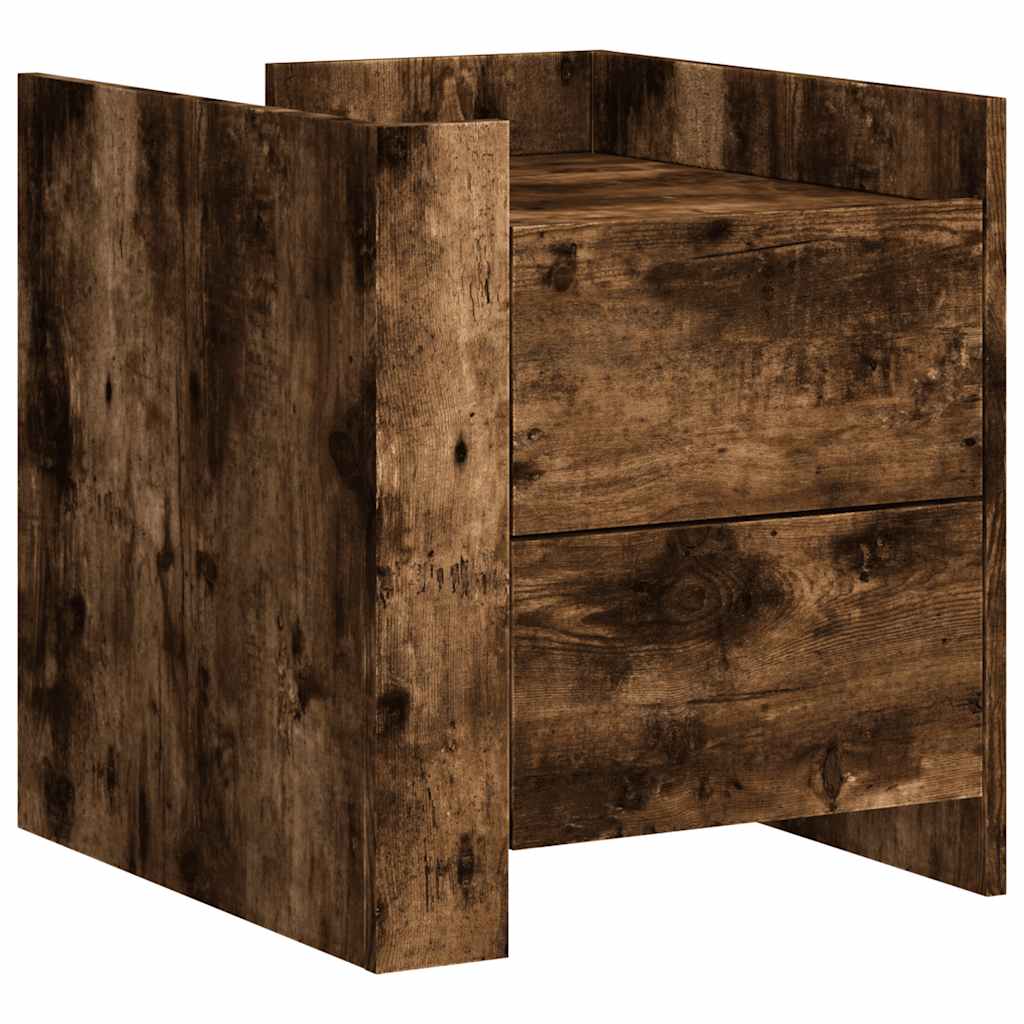 Comodino Rovere Fumo 45x50x50 cm in Truciolato | homemem39