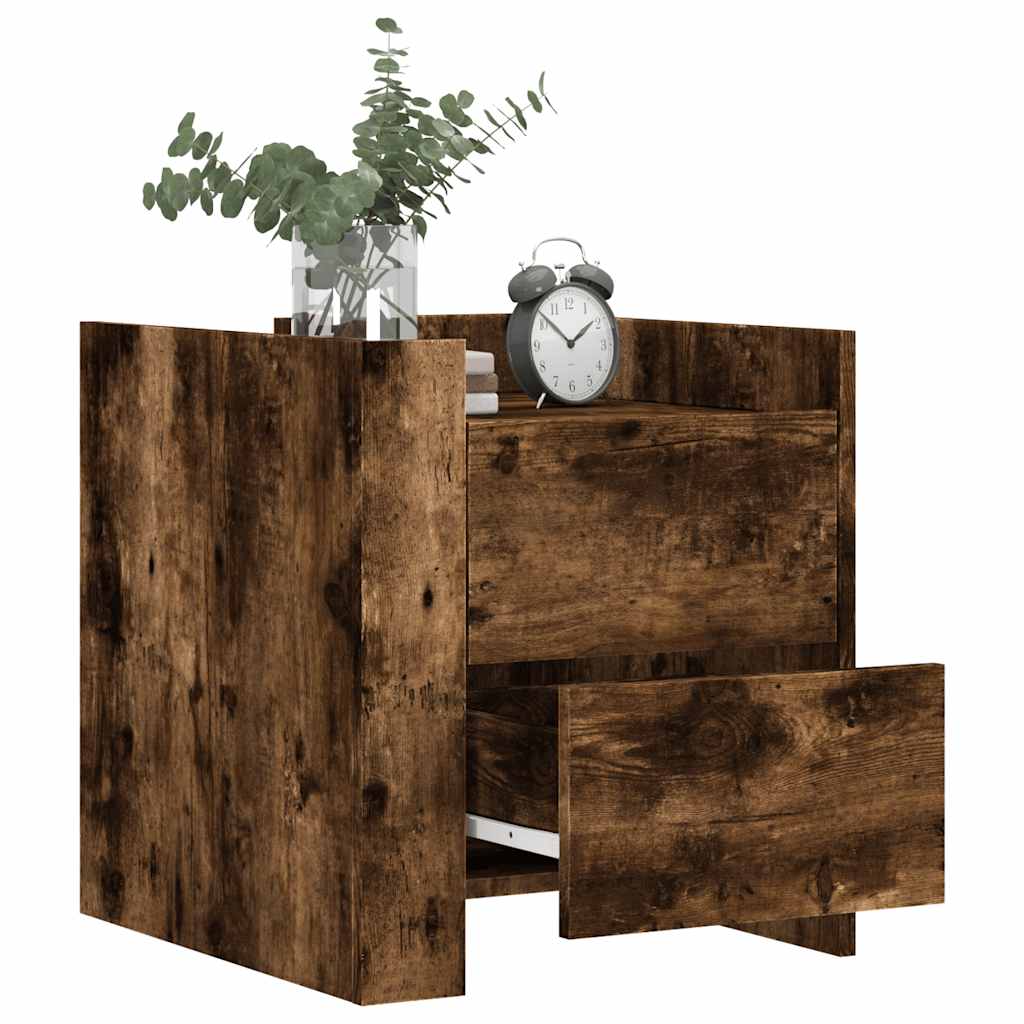 Comodino Rovere Fumo 45x50x50 cm in Truciolato | homemem39