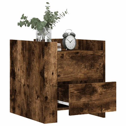 Comodino Rovere Fumo 45x50x50 cm in Truciolato | homemem39