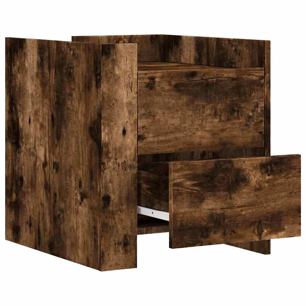 Comodino Rovere Fumo 45x50x50 cm in Truciolato | homemem39