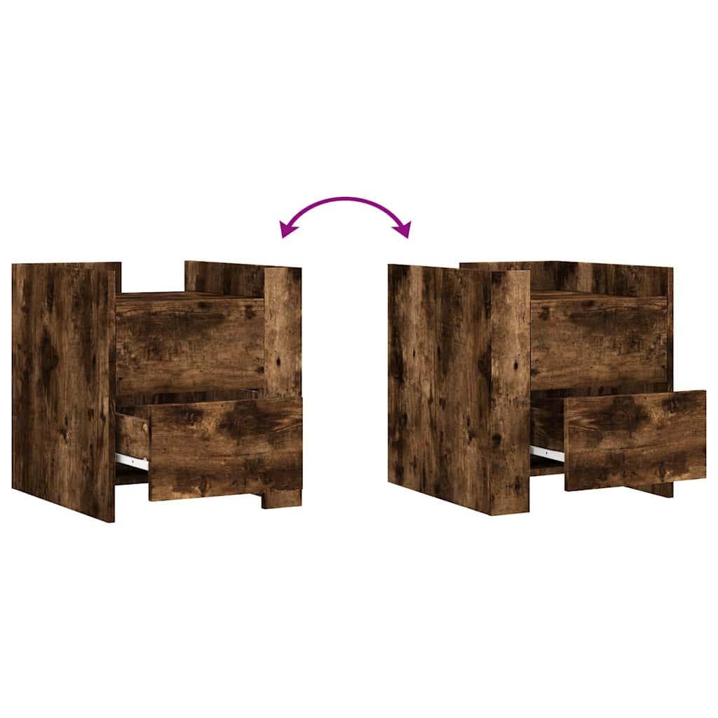 Comodino Rovere Fumo 45x50x50 cm in Truciolato | homemem39