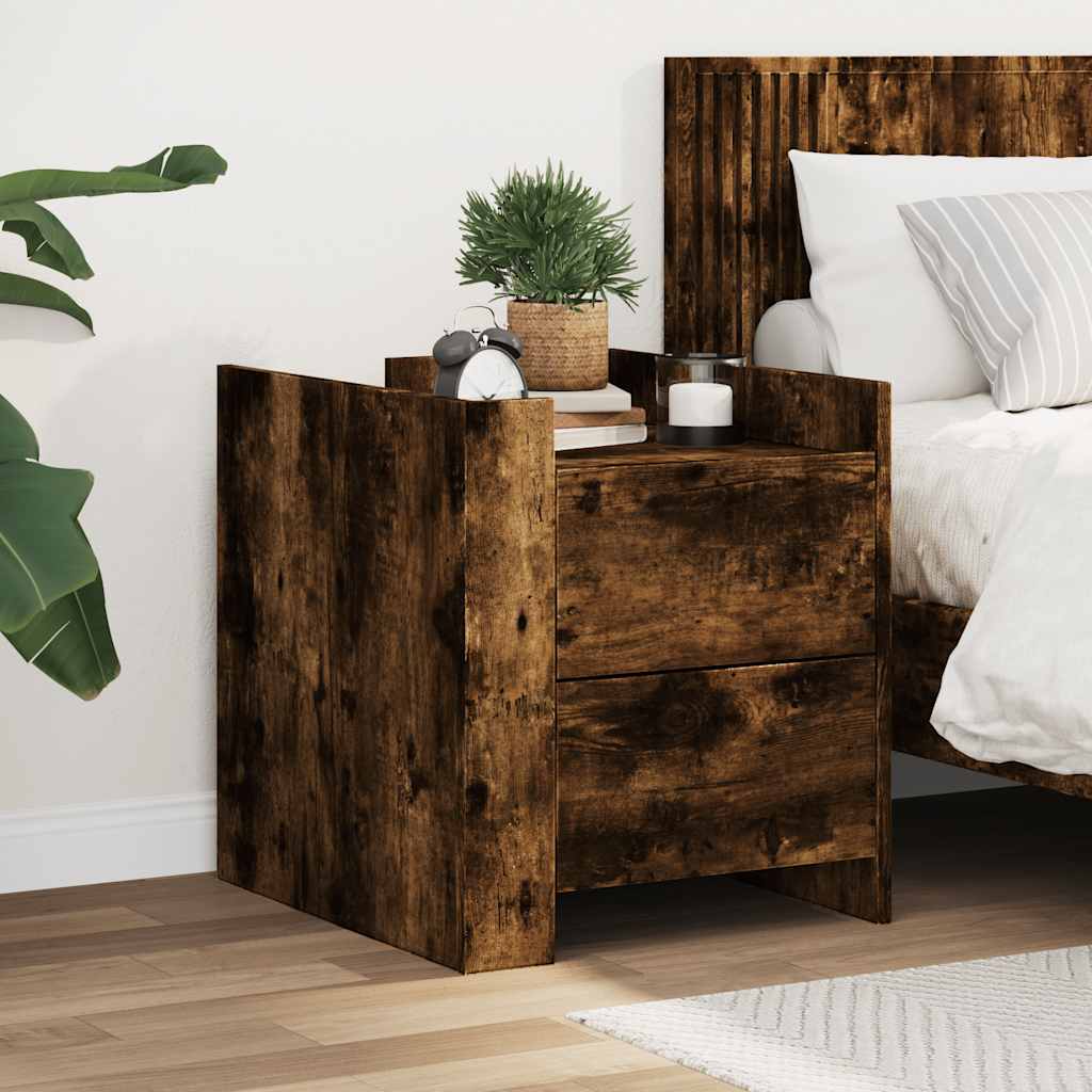 Comodino Rovere Fumo 45x50x50 cm in Truciolato | homemem39