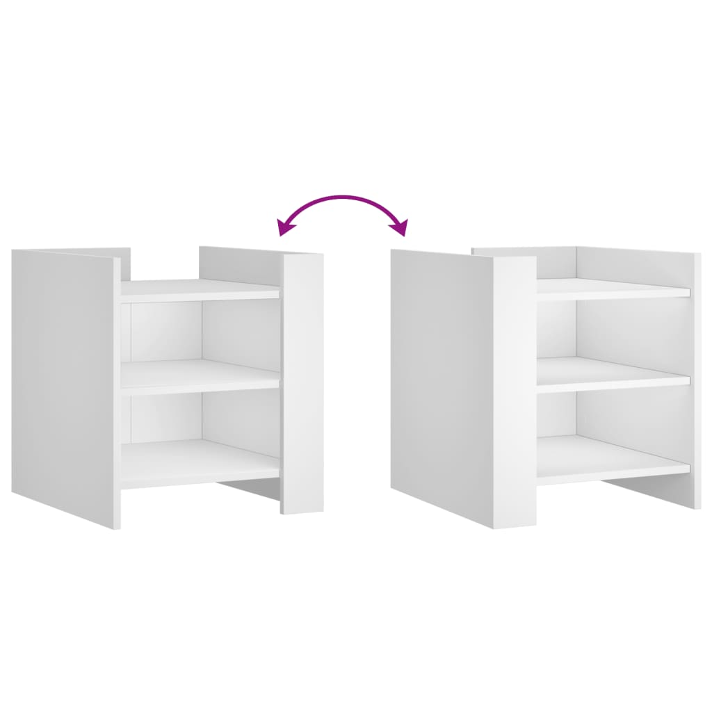 Comodino Bianco 45x50x50 cm in Truciolato - homemem39