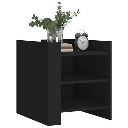 Comodino Nero 45x50x50 cm in Legno Multistrato - homemem39