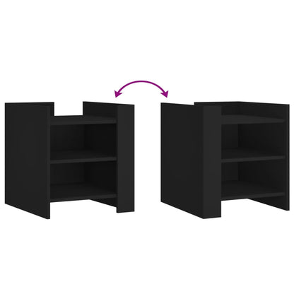 Comodino Nero 45x50x50 cm in Legno Multistrato - homemem39