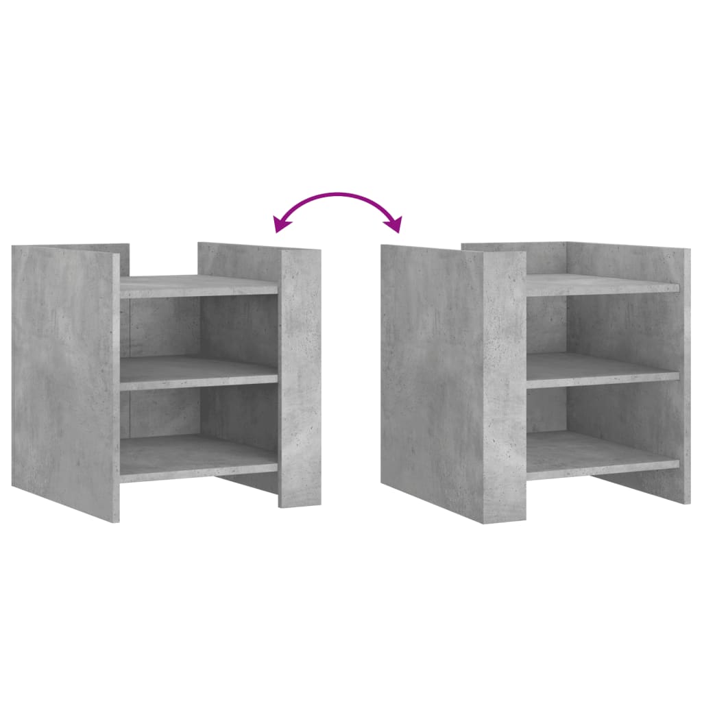 Comodino Grigio Cemento 45x50x50 cm in Truciolato - homemem39