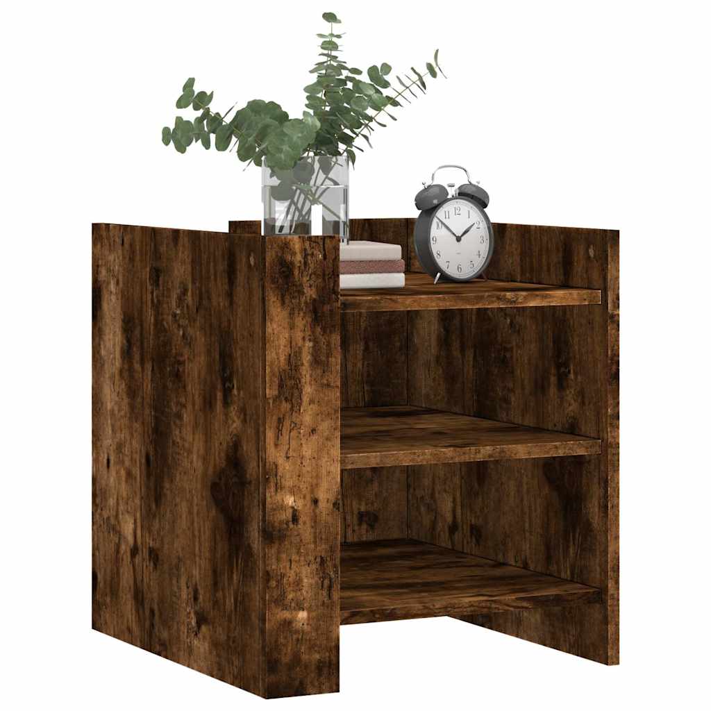 Comodino Rovere Fumo 45x50x50 cm in Truciolato | homemem39