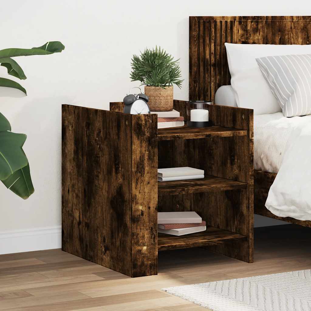 Comodino Rovere Fumo 45x50x50 cm in Truciolato | homemem39