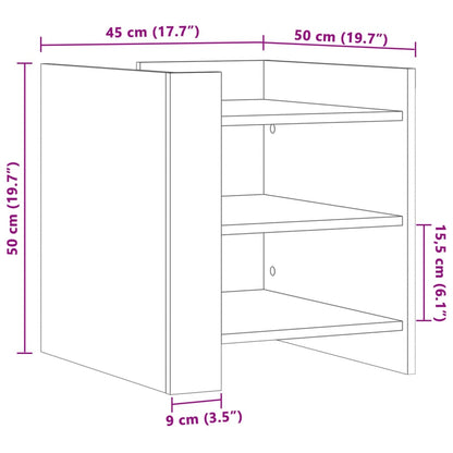 Comodino Rovere Marrone 45x50x50 cm in Truciolato | homemem39