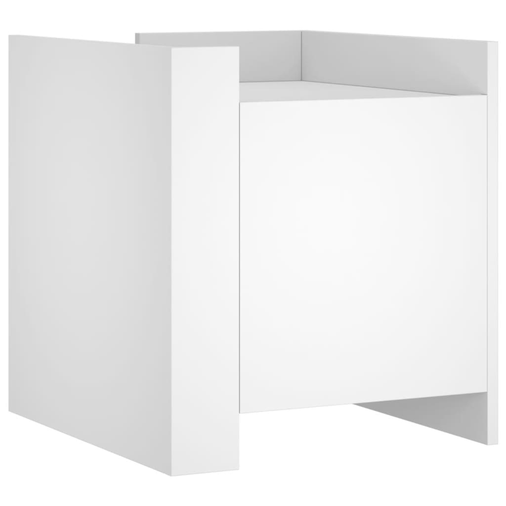 Comodino Bianco 45x50x50 cm in Truciolato - homemem39