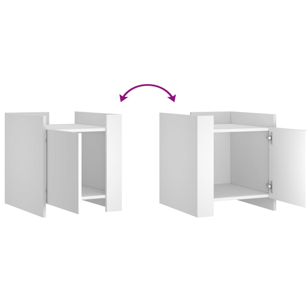 Comodino Bianco 45x50x50 cm in Truciolato - homemem39