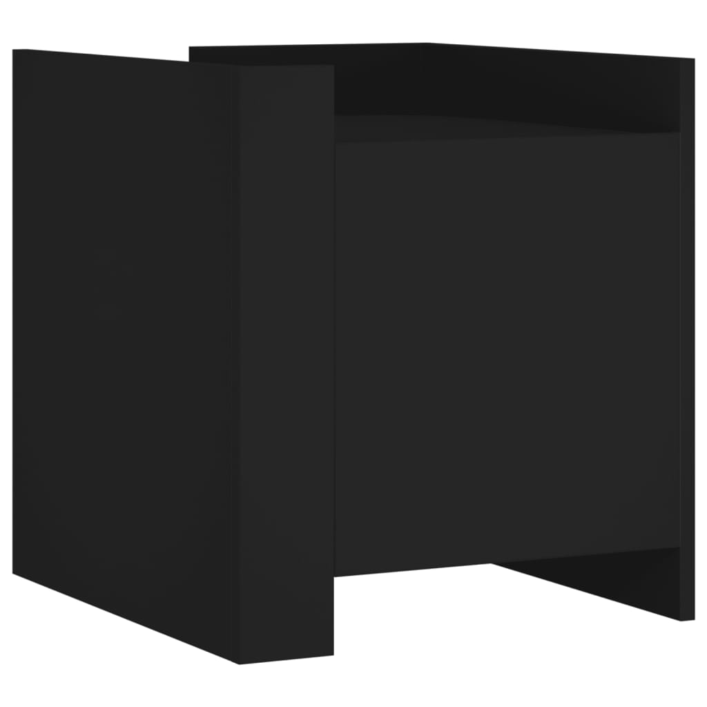 Comodino Nero 45x50x50 cm in Legno Multistrato - homemem39