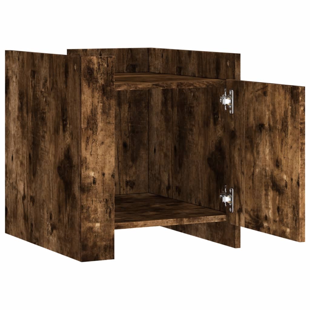Comodino Rovere Fumo 45x50x50 cm in Truciolato | homemem39