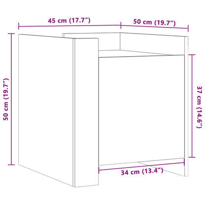 Comodino Grigio Sonoma 45x50x50 cm in Truciolato | homemem39