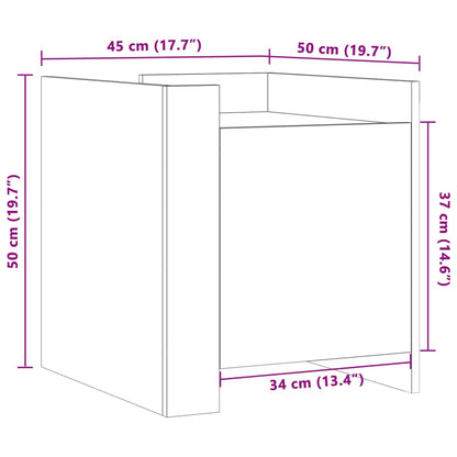 Comodino Rovere Marrone 45x50x50 cm in Truciolato