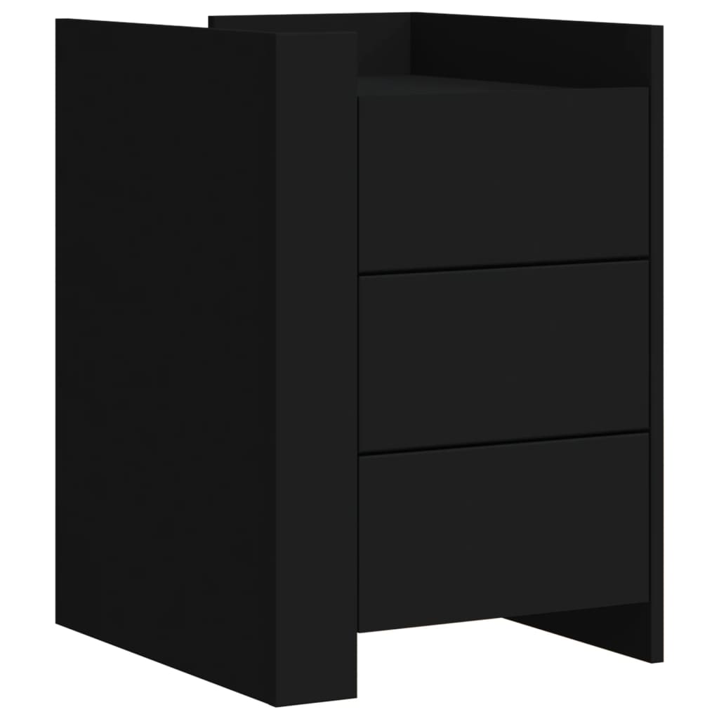 Comodino Nero 45x50x65 cm in Legno Multistrato - homemem39