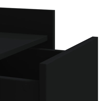 Comodino Nero 45x50x65 cm in Legno Multistrato | homemem39