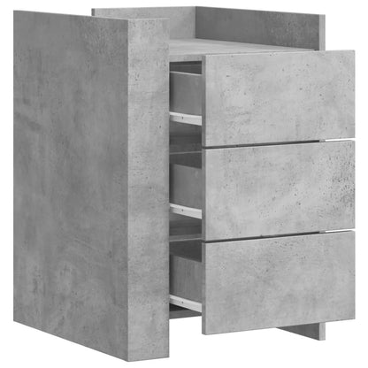 Comodino Grigio Cemento 45x50x65 cm in Legno Multistrato - homemem39