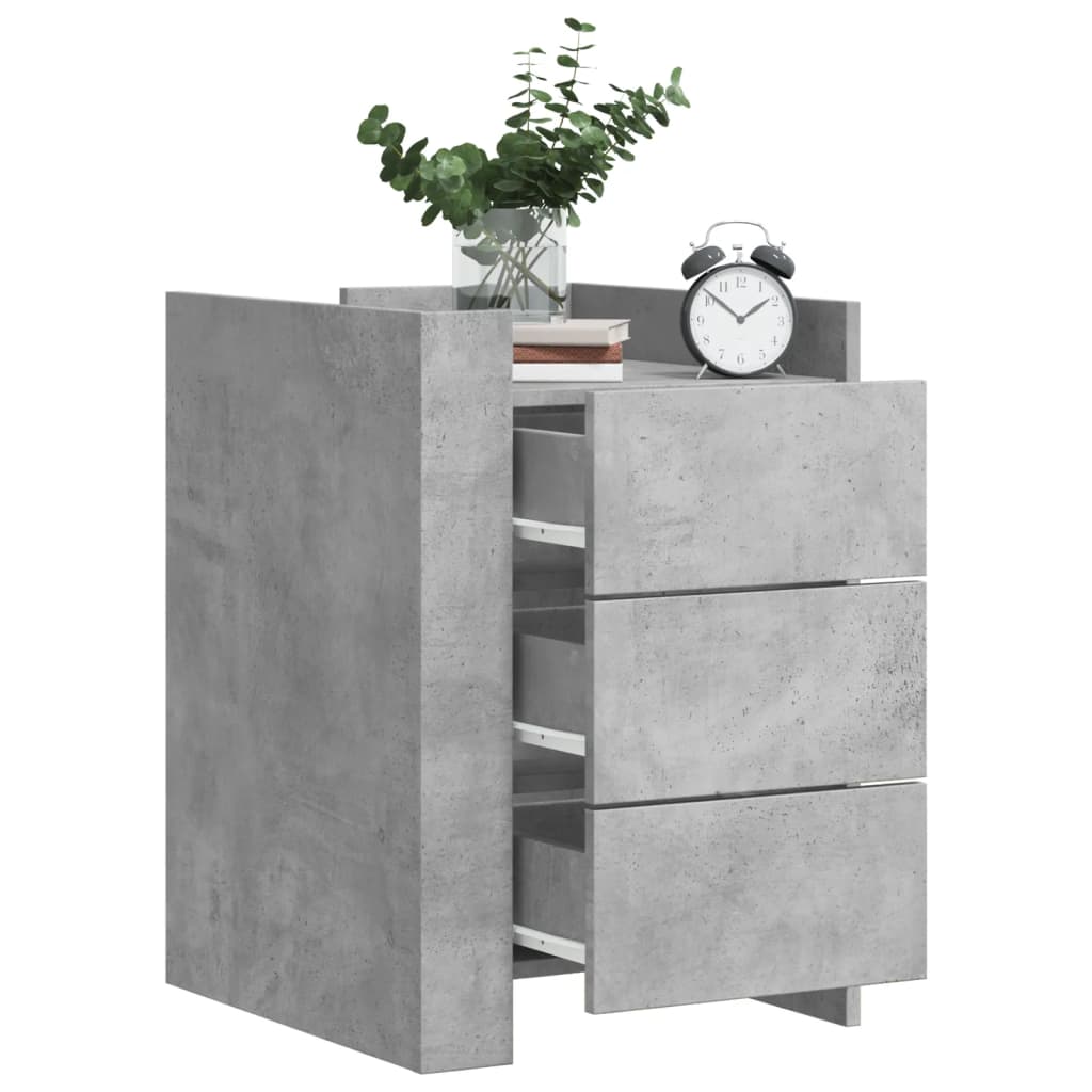Comodino Grigio Cemento 45x50x65 cm in Legno Multistrato - homemem39