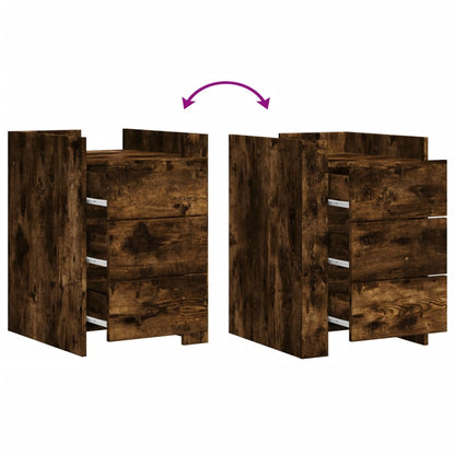 Comodino Rovere Fumo 45x50x65 cm in Legno Multistrato - homemem39