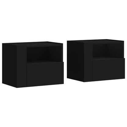 Comodini a Muro 2 pz Nero 45x30x35 cm - homemem39