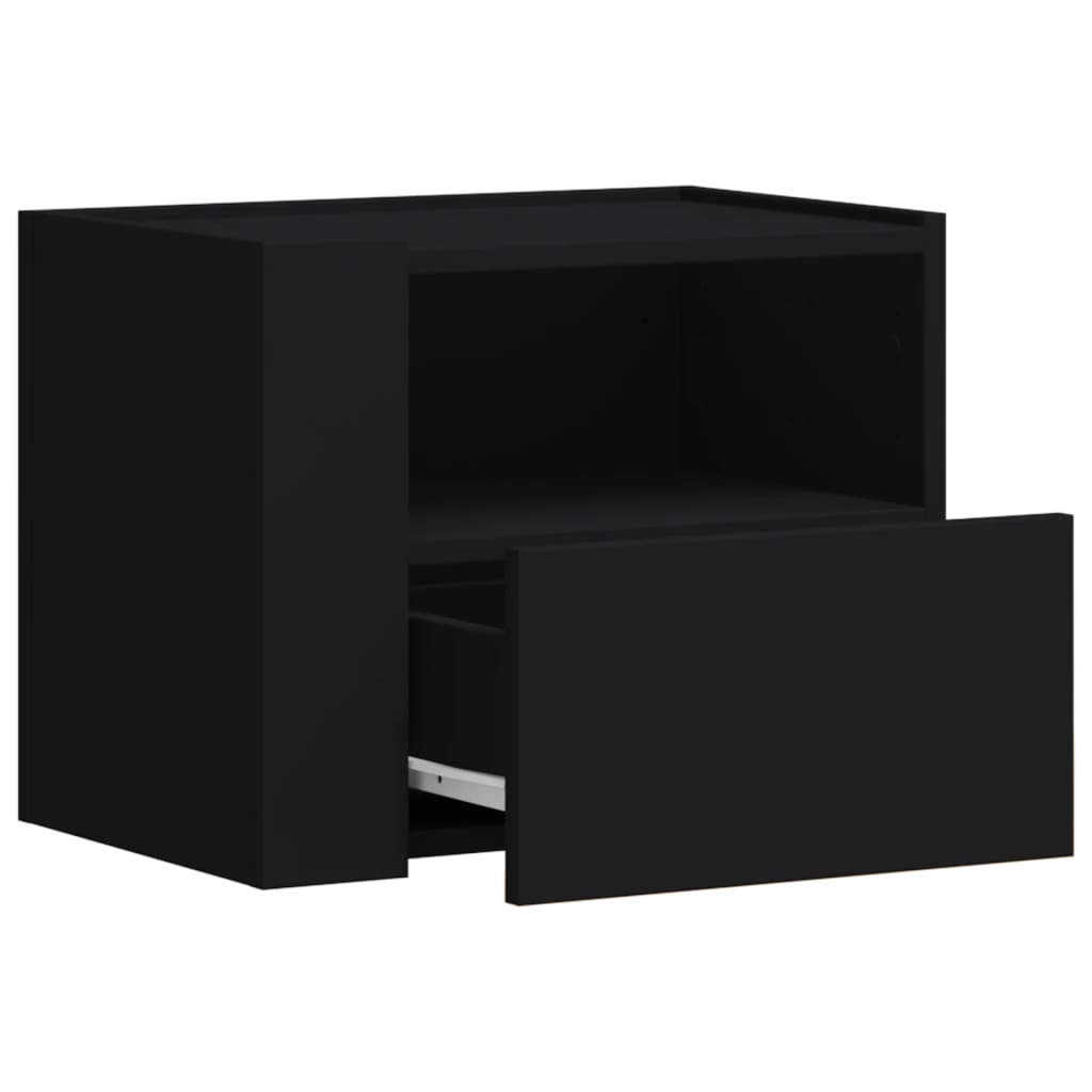 Comodini a Muro 2 pz Nero 45x30x35 cm - homemem39