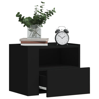 Comodini a Muro 2 pz Nero 45x30x35 cm | homemem39