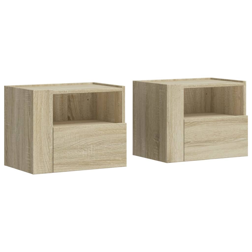 Comodini a Muro 2 pz Rovere Sonoma 45x30x35 cm | homemem39