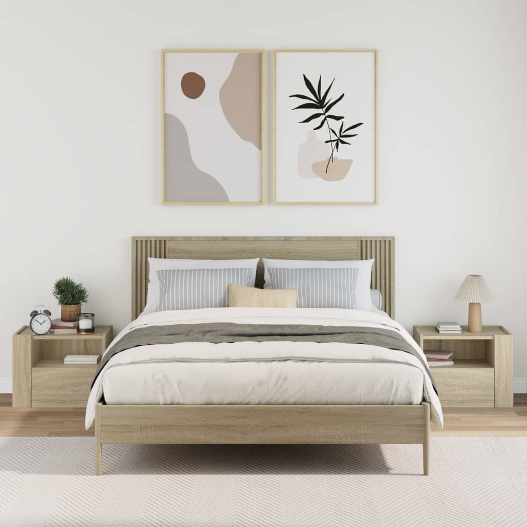 Comodini a Muro 2 pz Rovere Sonoma 45x30x35 cm | homemem39