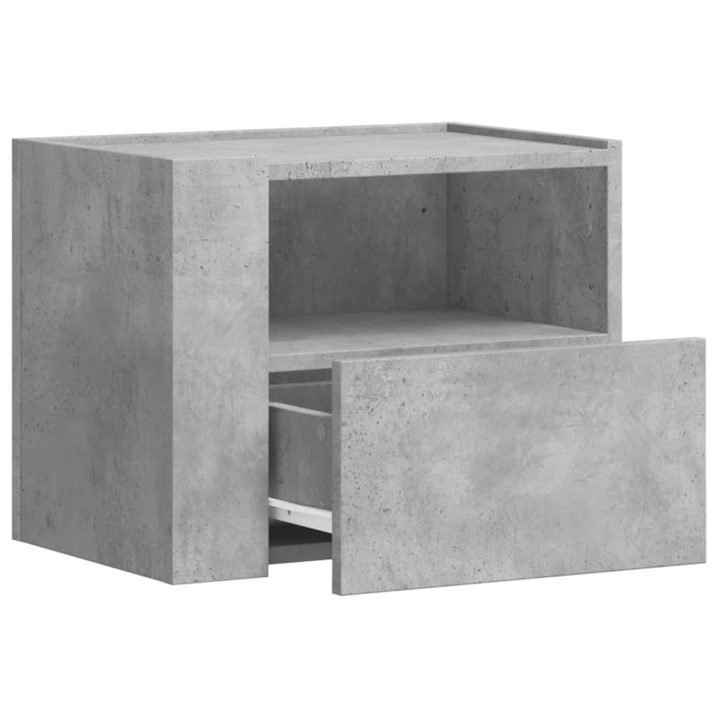 Comodino a Muro Grigio Cemento 45x30x35 cm - homemem39