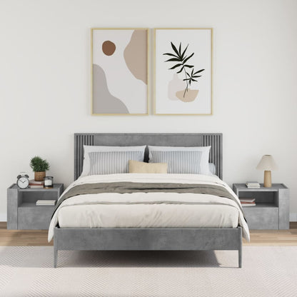 Comodini a Muro 2 pz Grigio Cemento 45x30x35 cm - homemem39