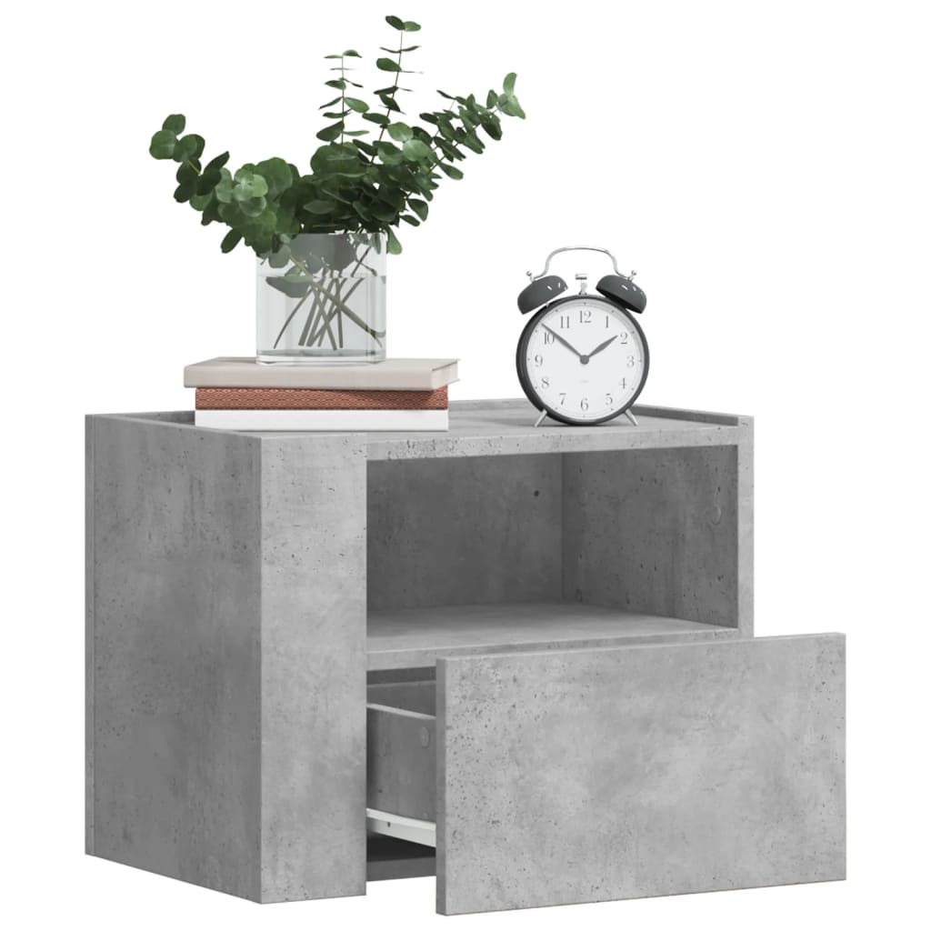 Comodini a Muro 2 pz Grigio Cemento 45x30x35 cm - homemem39